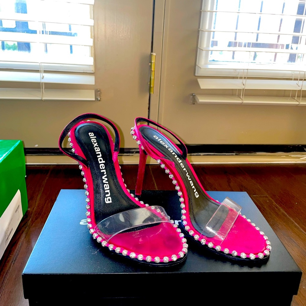 Pink and crystal Alexander Wang heels